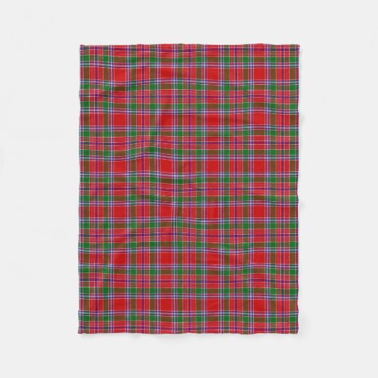 Scottish Clan Burrell Tartan Pset Fleece Deken (Voorkant)
