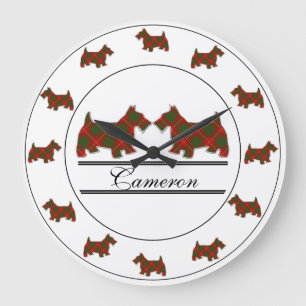 Scottish Clan Cameron Tartan Pset Scottie Dogs Grote Klok