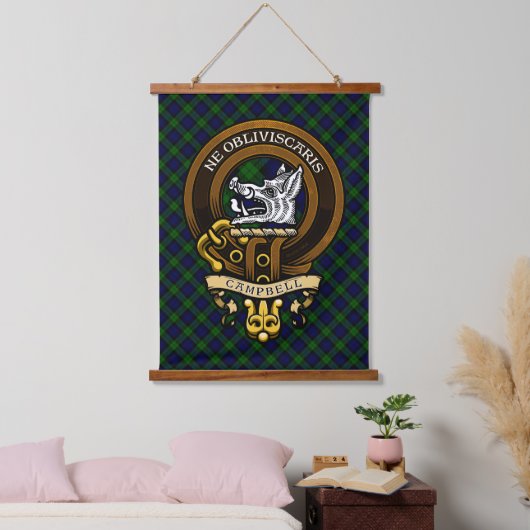 Scottish Clan Campbell Badge en Crest Hangend Wandkleed (Slaapkamer)