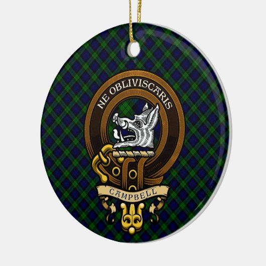 Scottish Clan Campbell Badge en Crest Keramisch Ornament (Links)