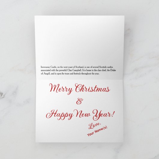 Scottish Clan Campbell Inveraray Castle Feestdagen Kaart (Binnen)