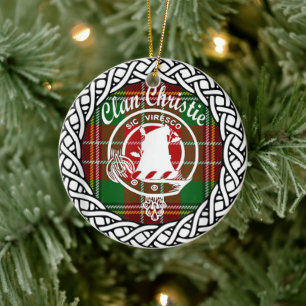 Scottish Clan Christie Tartan en Crest Keramisch Ornament