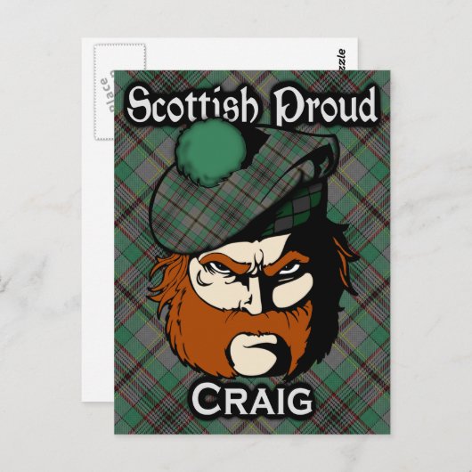Scottish Clan Craig Tartan Briefkaart (Voorkant / Achterkant)