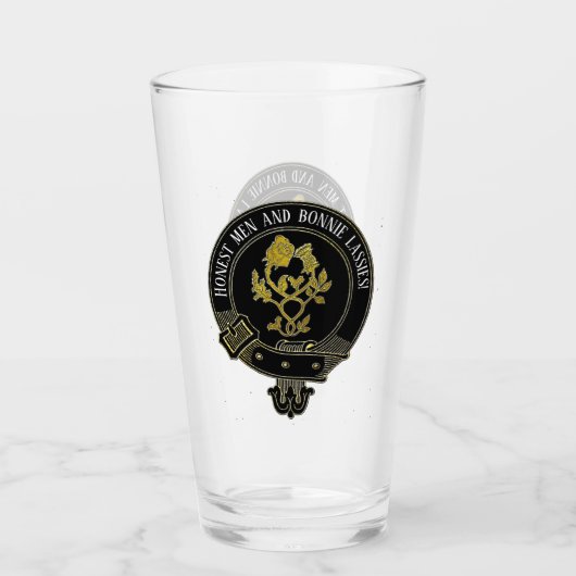 Scottish Clan Crest en Toast Glas (Voorkant)