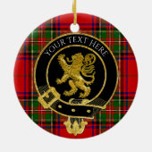 Scottish Clan Crest Lion Tartan Keramisch Ornament (Achterkant)