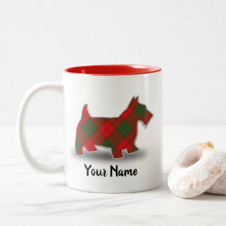 Scottish Clan Cumming Red Tartan Scottish Terrier Tweekleurige Koffiemok