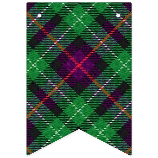 Scottish Clan Cunningham Green en Blue Tartan Vlaggetjes (Tweede vlag)