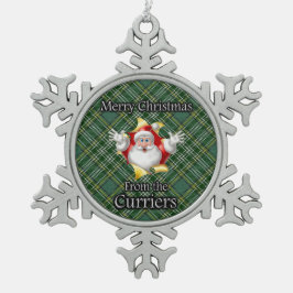 Scottish Clan Currie Currier Tartan Tin Sneeuwvlok Ornament