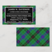 Scottish Clan Davidson Tartan Plays Visitekaartje (Voorkant / Achterkant)
