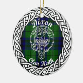 Scottish Clan Dixon Tartan en Crest Keramisch Ornament (Links)