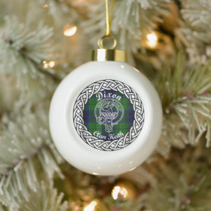 Scottish Clan Dixon Tartan en Crest Keramische Bal Ornament