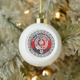 Scottish Clan Donnachaidh Tartan en Crest Keramische Bal Ornament