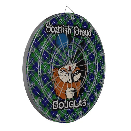 Scottish Clan Douglas Tartan Dartboard Dartbord (Voorkant Links)