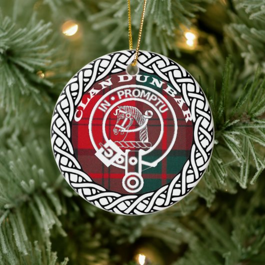 Scottish Clan Dunbar Tartan en Crest Keramisch Ornament (Boom)