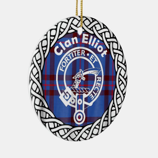 Scottish Clan Eliiot Tartan en Crest Keramisch Ornament (Rechts)