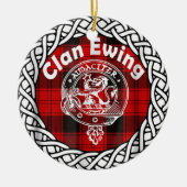 Scottish Clan Ewing Tartan en Crest Keramisch Ornament (Voorkant)