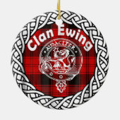 Scottish Clan Ewing Tartan en Crest Keramisch Ornament (Achterkant)