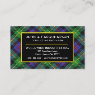 Scottish Clan Farquharson Tartan Pset Visitekaartje