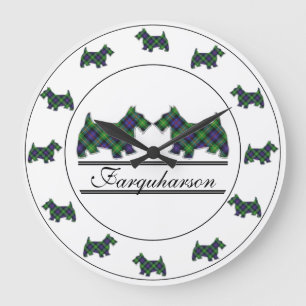 Scottish Clan Farquharson Tartan Scottie Dogs Grote Klok