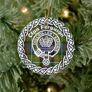 Scottish Clan Ferguson Tartan en Crest Keramisch Ornament