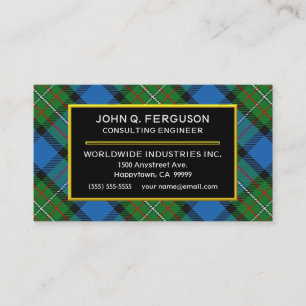 Scottish Clan Fergusson Ferguson Tartan Pset Visitekaartje