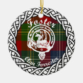 Scottish Clan Foster Tartan en Crest Keramisch Ornament (Voorkant)