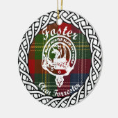 Scottish Clan Foster Tartan en Crest Keramisch Ornament (Links)