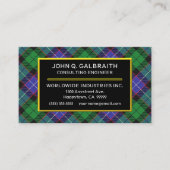 Scottish Clan Galbraith Tartan Pset Visitekaartje (Voorkant)