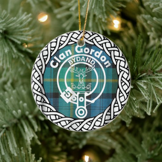 Scottish Clan Gordon Tartan en Crest Keramisch Ornament (Boom)