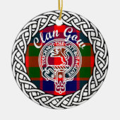 Scottish Clan Gow Tartan en Crest Keramisch Ornament (Voorkant)