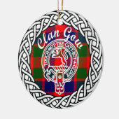 Scottish Clan Gow Tartan en Crest Keramisch Ornament (Links)