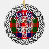 Scottish Clan Gow Tartan en Crest Keramisch Ornament (Achterkant)