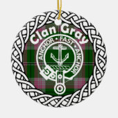 Scottish Clan Gray Tartan en Crest Keramisch Ornament (Voorkant)