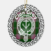 Scottish Clan Gray Tartan en Crest Keramisch Ornament (Links)