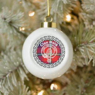 Scottish Clan Haig Tartan en Crest Keramische Bal Ornament