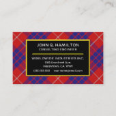 Scottish Clan Hamilton Tartan Pset Visitekaartje (Voorkant)