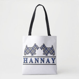 Scottish Clan Hannay Scottie Dogs Tartan Pset Draagtas