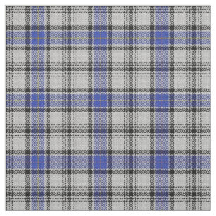 Scottish Clan Hannay White Blue Tartan Fabric Stof