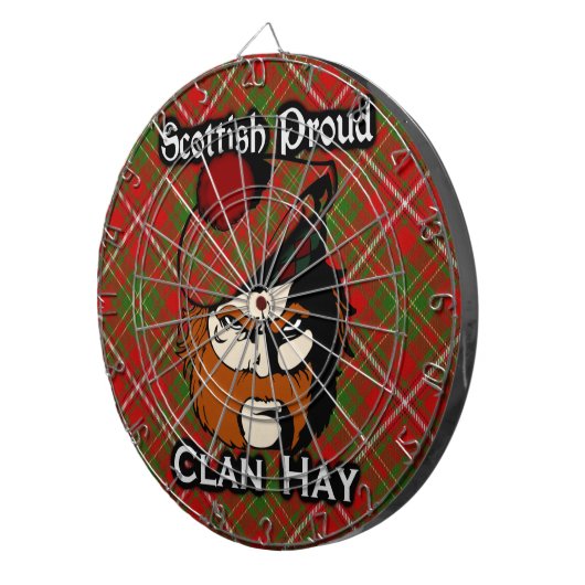 Scottish Clan Hay Tartan Dartboard Dartbord (Voorkant Rechts)