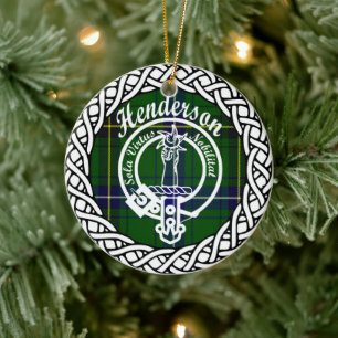 Scottish Clan Henderson Tartan en Crest Keramisch Ornament