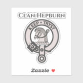 Scottish Clan Hepburn Crest Badge Sticker (Vel)