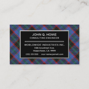 Scottish Clan Home Hume Tartan Pset Visitekaartje
