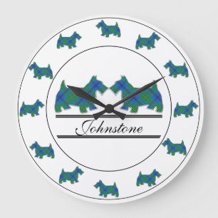 Scottish Clan Johnstone Tartan Scottie Dogs Grote Klok