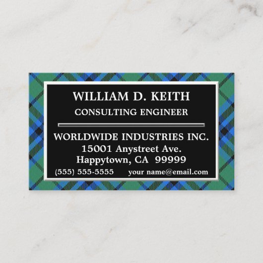 Scottish Clan Keith Tartan Pset Visitekaartje (Voorkant)