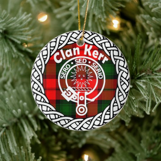 Scottish Clan Kerr Tartan en Crest Keramisch Ornament (Boom)