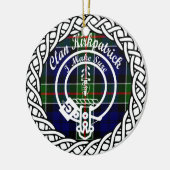 Scottish Clan Kirkpatrick Tartan en Crest Keramisch Ornament (Links)