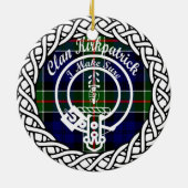 Scottish Clan Kirkpatrick Tartan en Crest Keramisch Ornament (Achterkant)