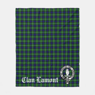 Scottish Clan Lamont Crest Badge en Tartan Fleece Deken