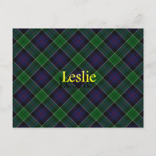 Scottish Clan Leslie Tartan Briefkaart