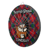 Scottish Clan Lindsay Tartan Dartboard Dartbord (Voorkant Rechts)